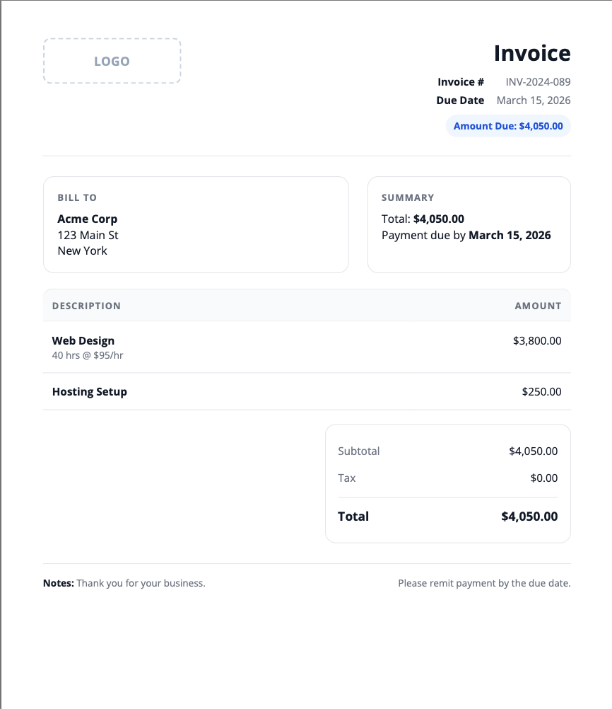 PDF Generation Output